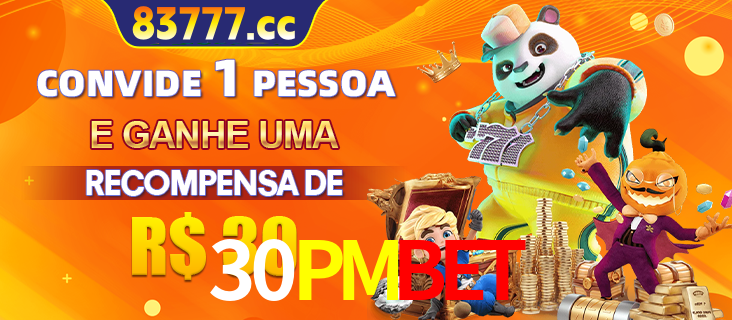 Banner institucional da 30PMBET sobre parceria de marcas e criação de uma marca de excelência, apresentando os mascotes de jogos populares como o Fortune Tiger.