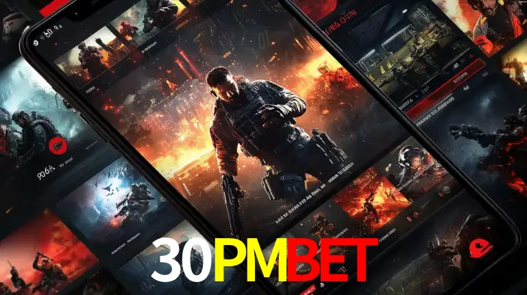 Tela de um celular exibindo uma galeria de jogos de tiro com temática militar, mostrando a variedade de e-sports disponíveis para apostas na plataforma de entretenimento 30PMBET.