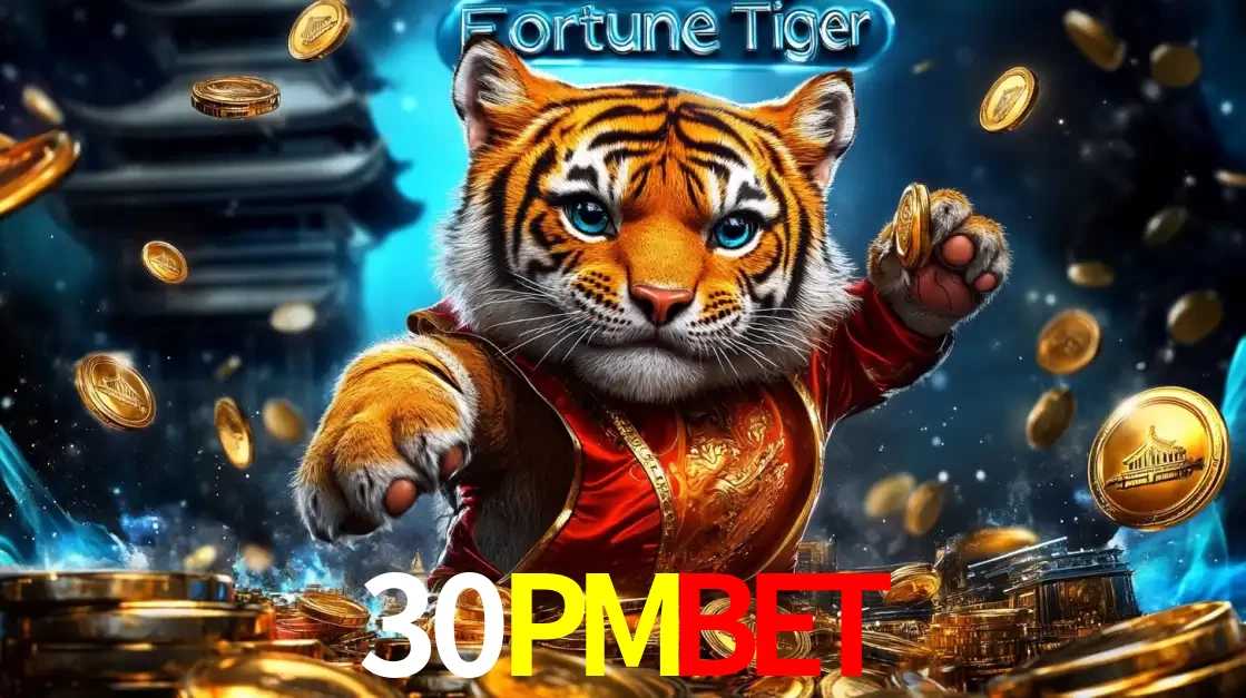 Imagem promocional do jogo de slot Fortune Tiger, com um tigre majestoso em traje tradicional cercado por uma fortuna em moedas de ouro, disponível agora no cassino 30PMBET.