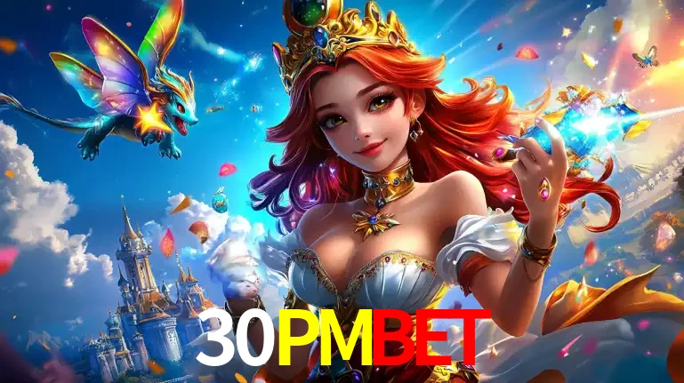 A princesa de um reino de fantasia mágico, com seu pequeno dragão, apresentando um mundo de prêmios encantados nos jogos de caça-níqueis do cassino 30PMBET.